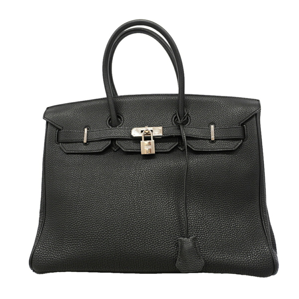 Hermes Birkin 35 Handbag, Togo Leather, Black, □L Stamp, Women's, P3428724